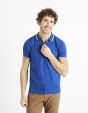 Polo piqué en coton elasthanne - bleu ciel