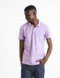 Polo piqué en coton elasthanne - parme