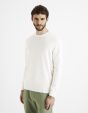 Pull col rond 100% coton  - ecru