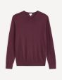 Pull col v 100% laine mérinos extra fin - violet