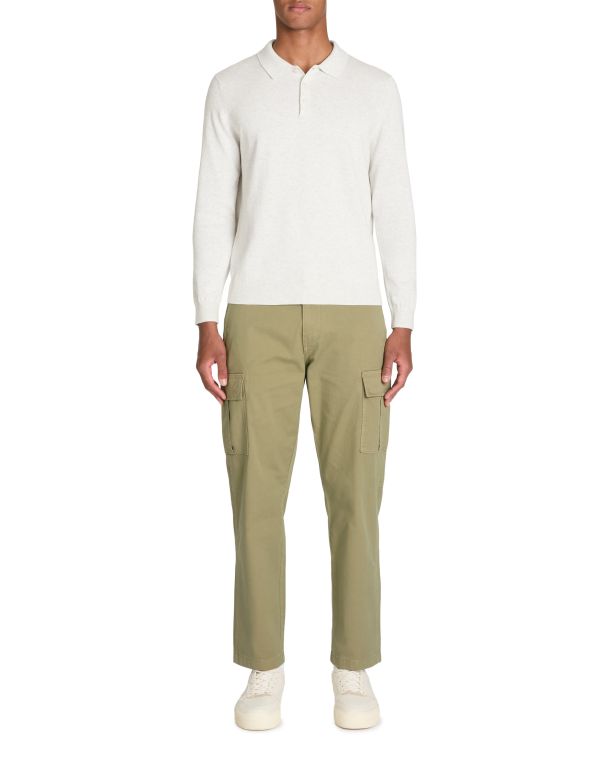 Polo regular en jersey de coton - écru