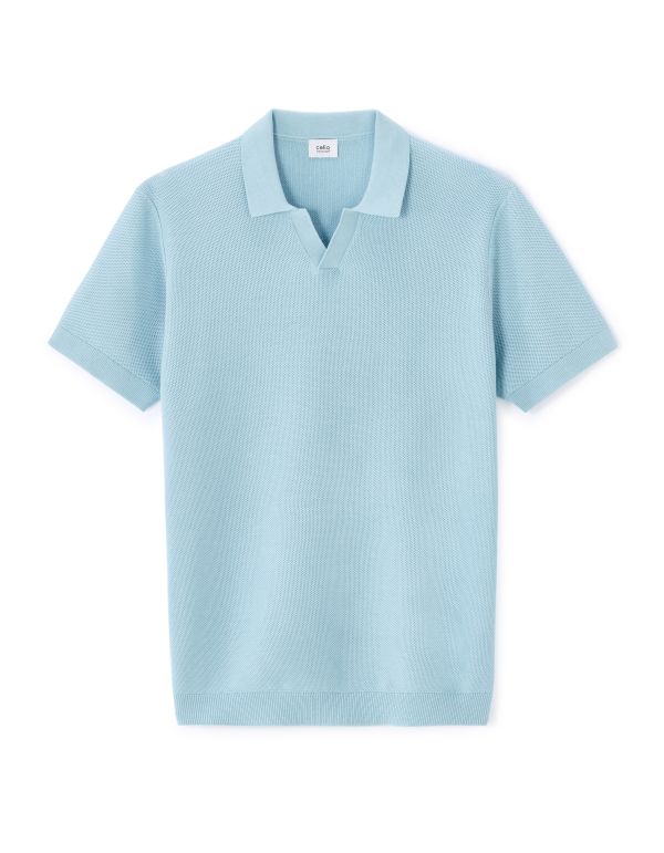 Polo piqué regular 100% Coton tricot - bleu clair