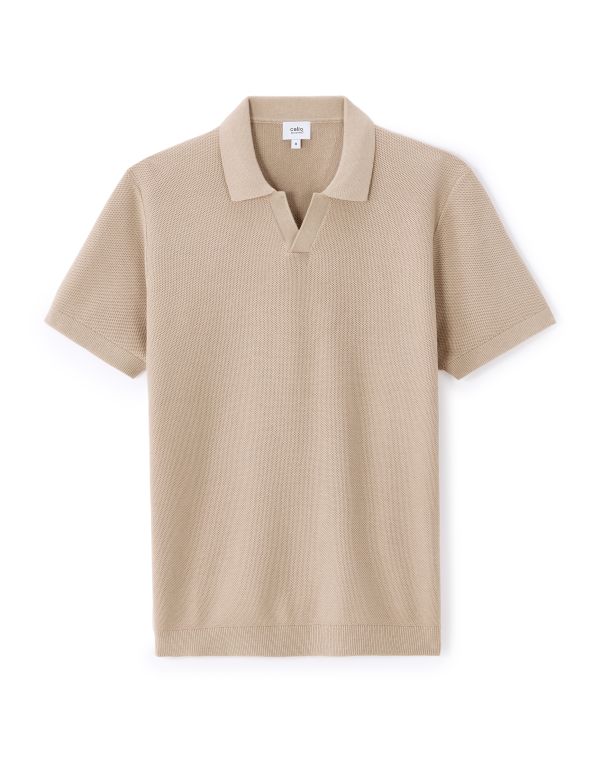 Polo piqué regular 100% Coton tricot - beige