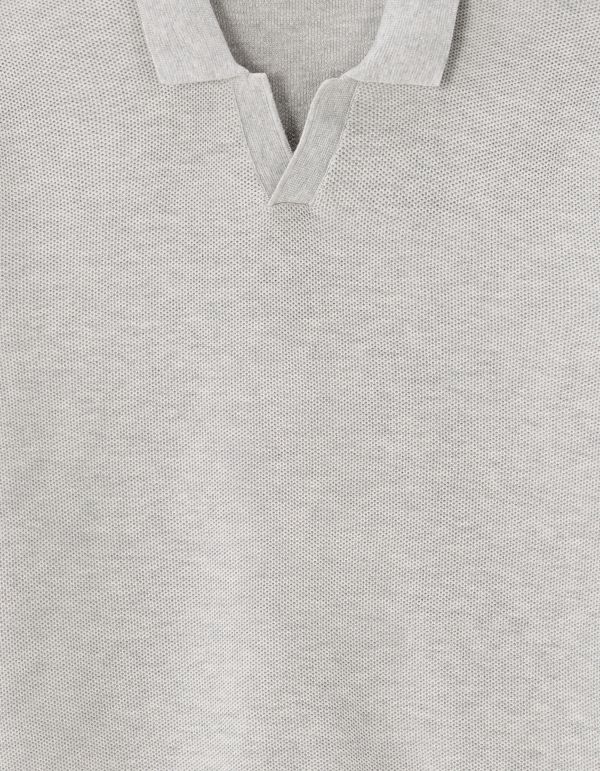 Polo piqué regular 100% Coton tricot - gris chine