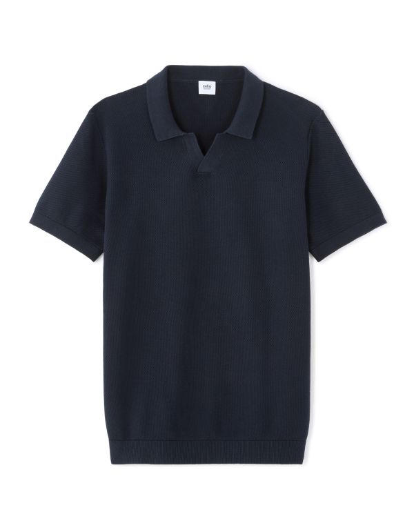 Polo piqué regular 100% coton tricot - marine