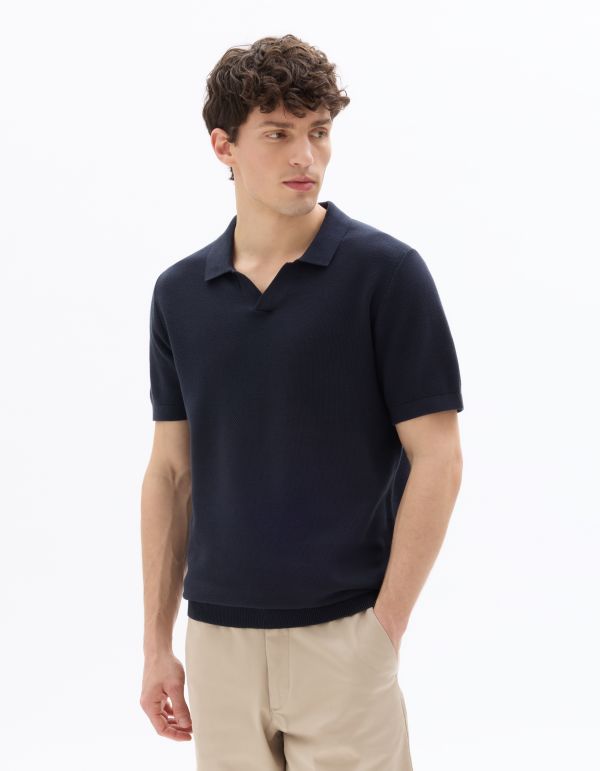 Polo piqué regular 100% coton tricot - marine
