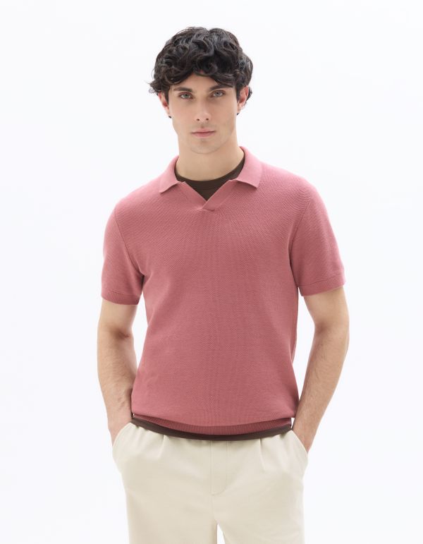 Polo rpiqué regular 100% Coton tricot - rose