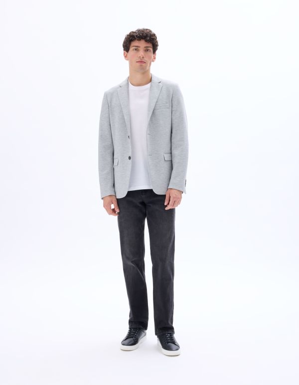 Blazer slim armuré stretch - gris