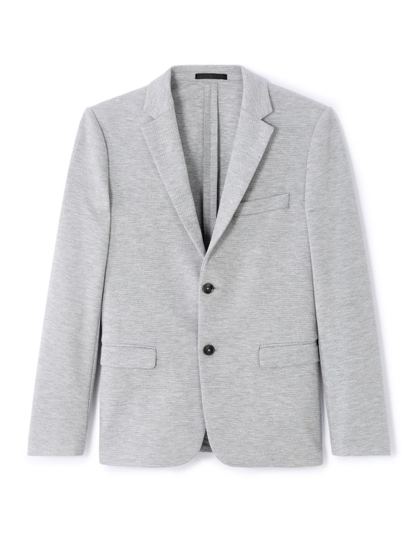 Blazer slim armuré stretch - gris