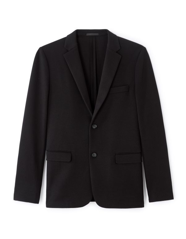 Blazer slim armuré stretch - noir