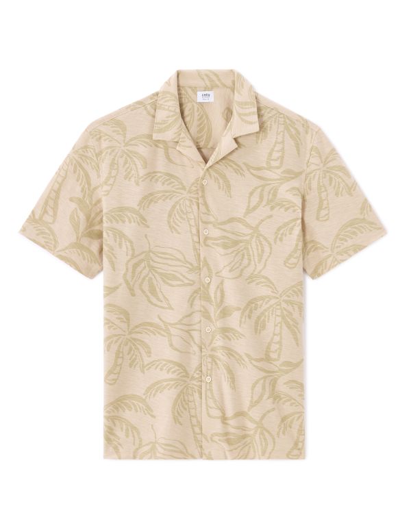 Chemisette regular imprimé palmier - beige