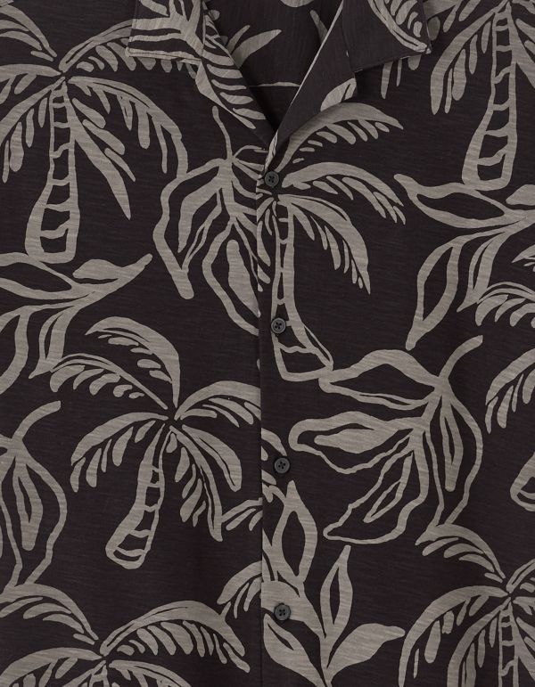 Chemisette regular imprimé palmier - noir