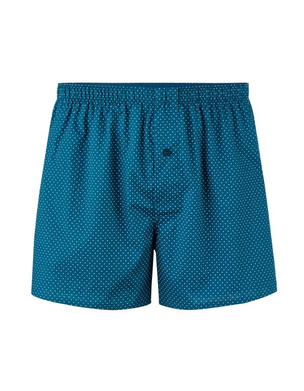 Caleçon en coton à pois - bleu