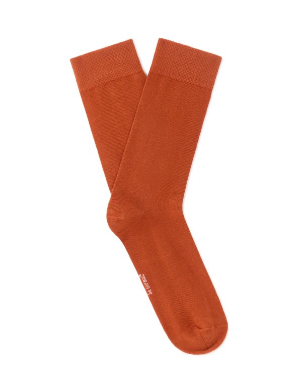 Chaussettes hautes en coton stretch - orange