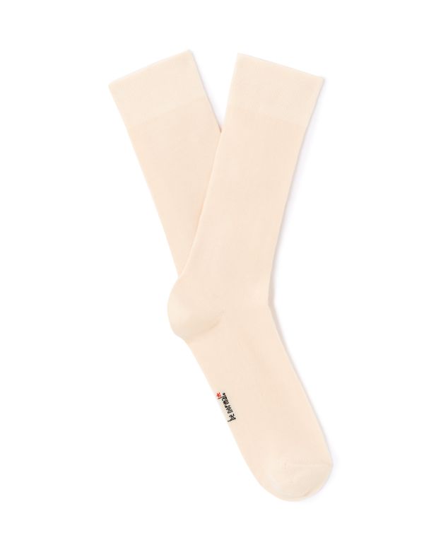Chaussettes hautes sport en coton stretch - écru