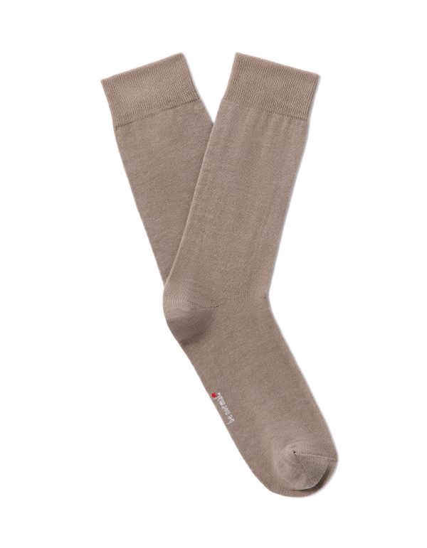 Chaussettes hautes sport en coton stretch - taupe