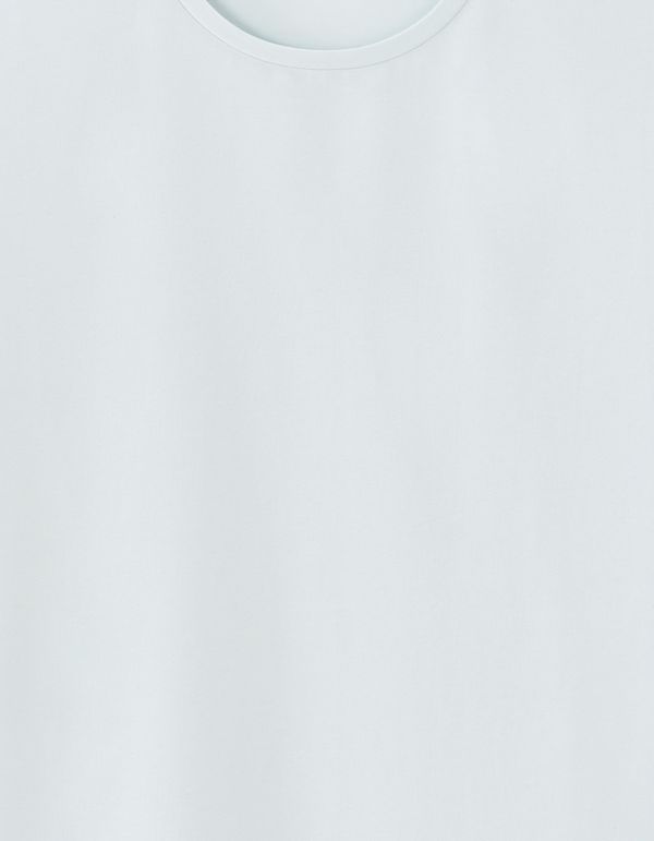 T-shirt slim col rond en coton stretch - bleu clair