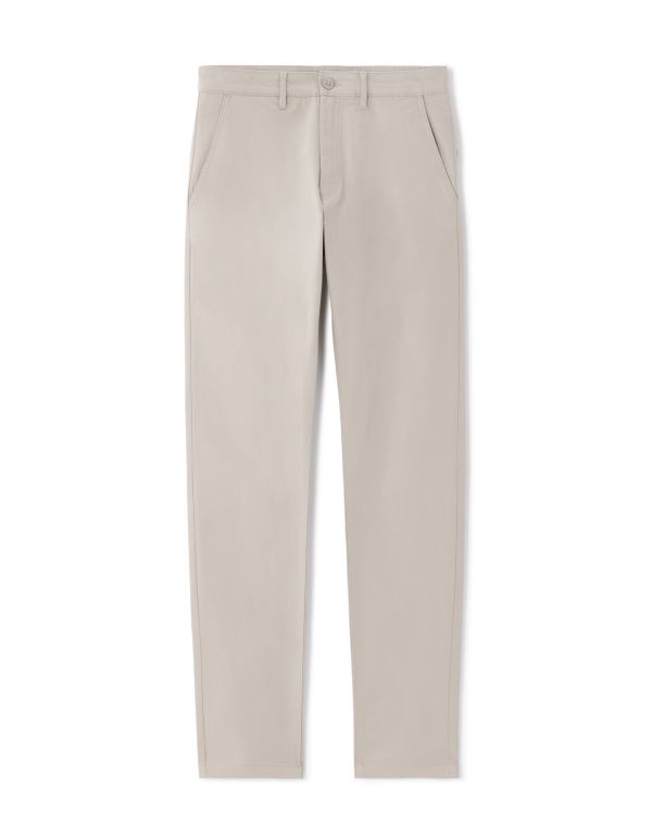 Pantalon chino slim en coton stretch longueur standard - gris clair