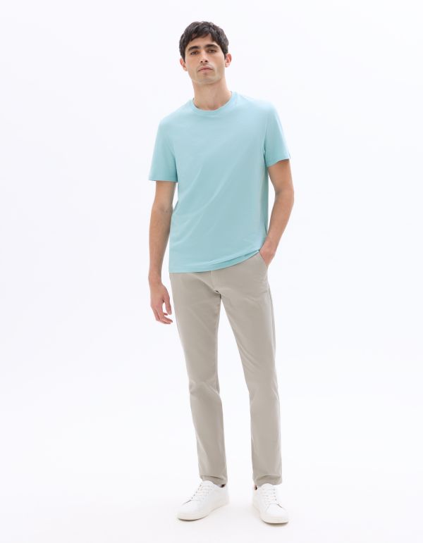 Pantalon chino slim en coton stretch longueur standard - gris clair