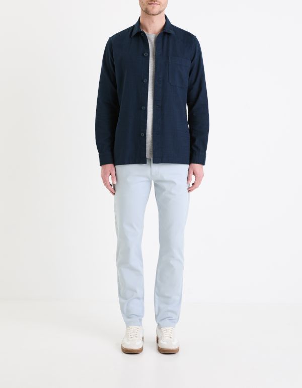 Pantalon chino slim coton stretch - bleu clair