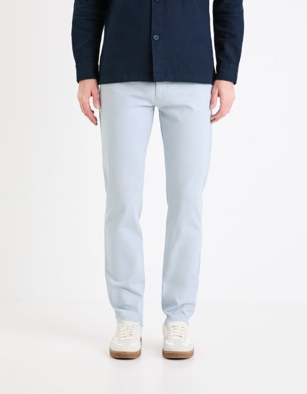 Pantalon chino slim coton stretch - bleu clair