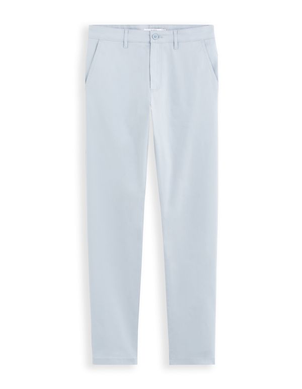 Pantalon chino slim coton stretch - bleu clair