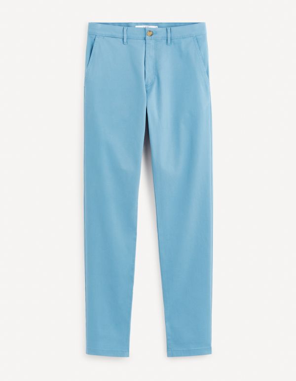 Pantalon chino slim en coton stretch - bleu
