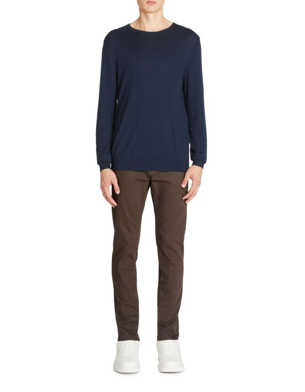 Pantalon chino slim coton stretch - marron