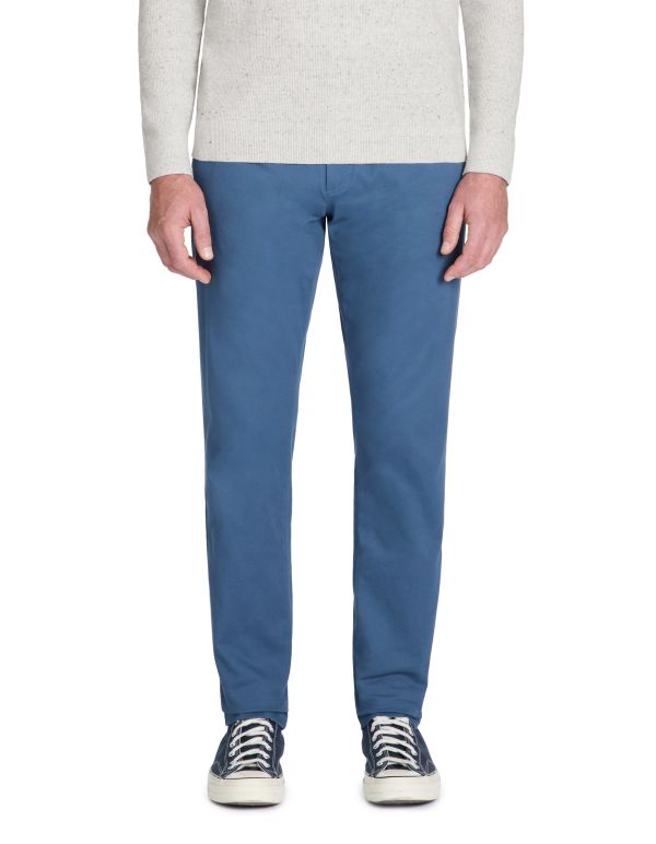 Pantalon chino slim coton stretch - bleu