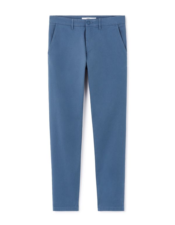 Pantalon chino slim coton stretch - bleu