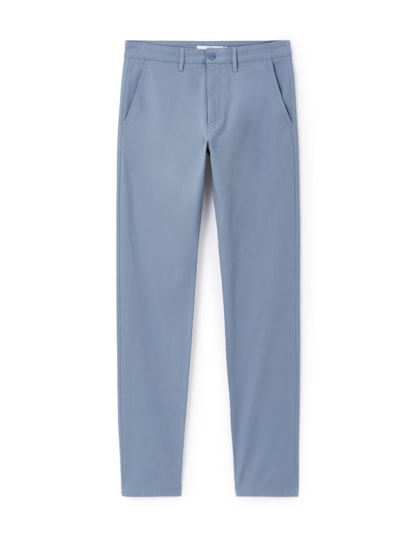 Pantalon chino slim en coton stretch - bleu clair