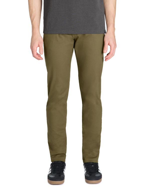 Pantalon chino slim coton stretch - taupe