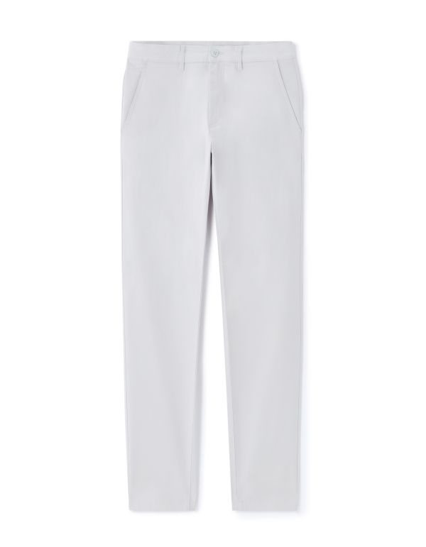 Pantalon chino slim en coton stretch longueur standard - bleu clair