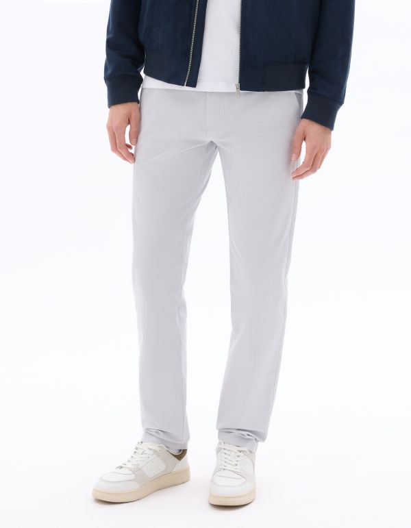 Pantalon chino slim en coton stretch longueur standard - bleu clair