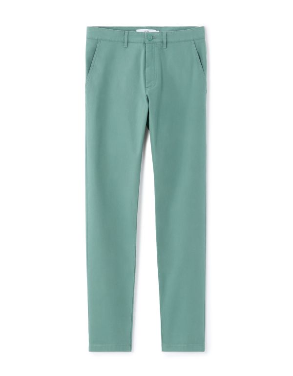 Pantalon chino slim en coton stretch longueur standard - vert clair