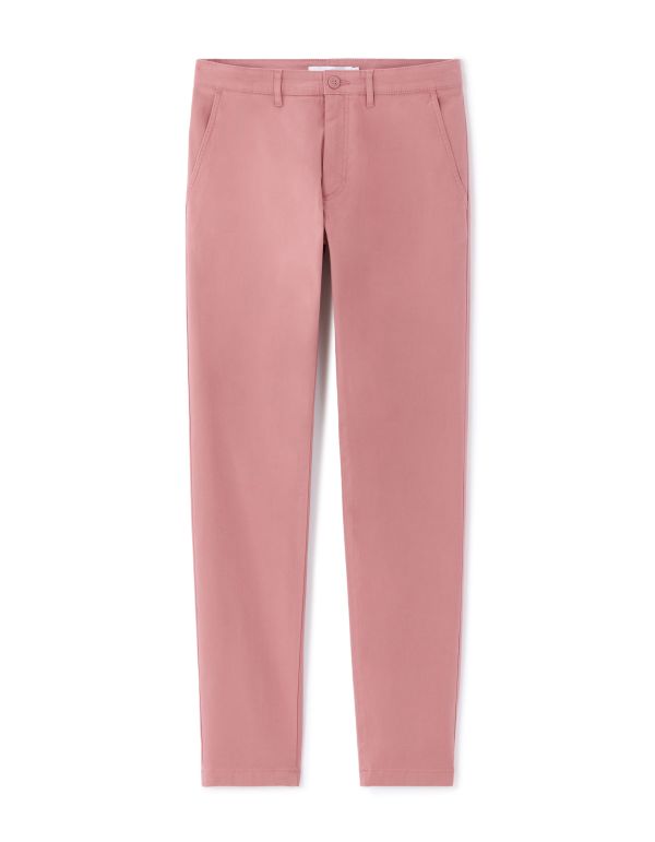 Pantalon chino slim en coton stretch longueur standard - rose moyen