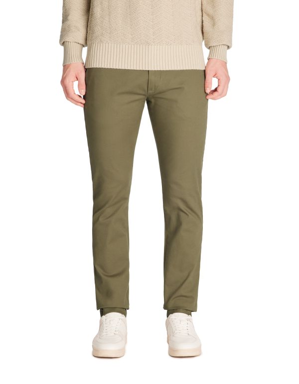 Pantalon chino slim 100% coton stretch - marron