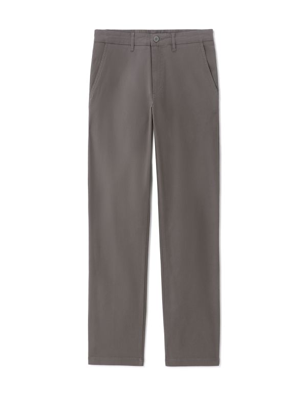 Pantalon chino straight en coton stretch - gris