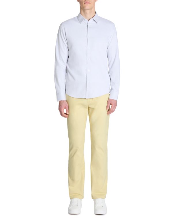 Pantalon chino straight en coton stretch - jaune