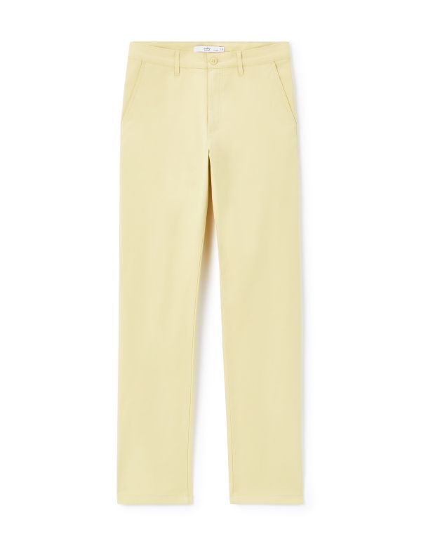 Pantalon chino straight en coton stretch - jaune