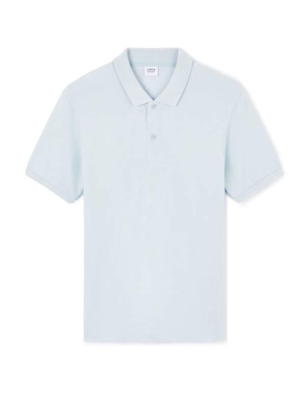 Polo straight 100% coton - bleu