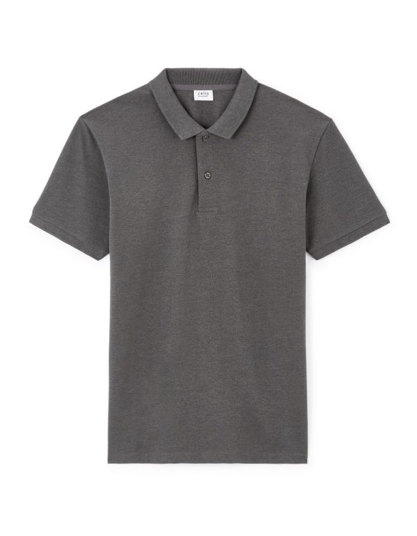 Polo straight coton mélangé - anthracite