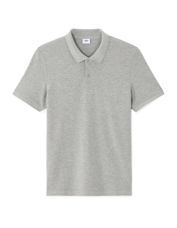 PO.01 Polo piqué regular 100% coton - gris