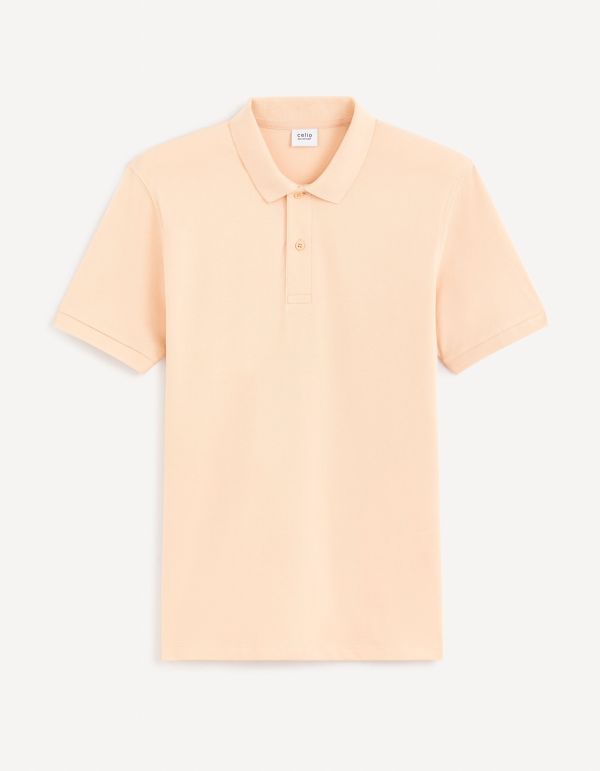 Polo piqué en coton - beige