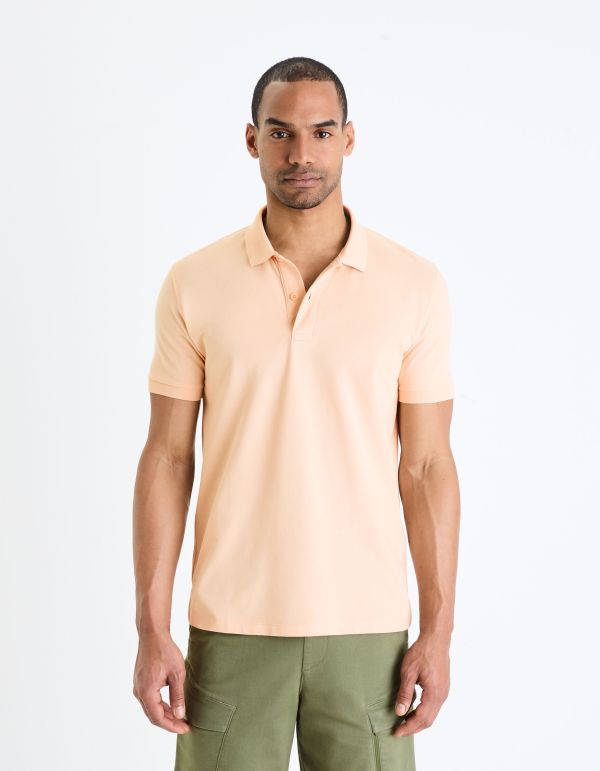 Polo piqué en coton - beige