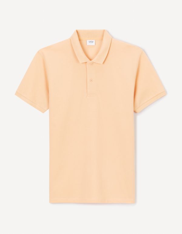Polo piqué straight en coton - orange