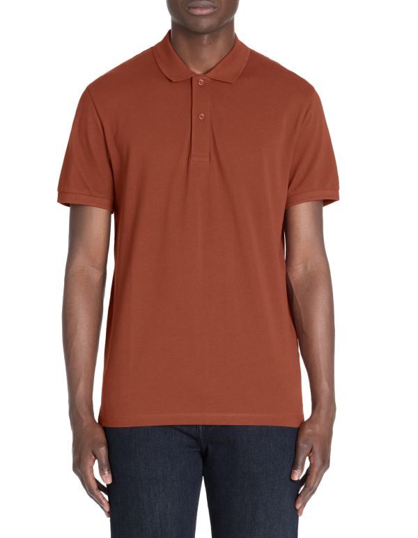 Polo straight 100% coton - marron