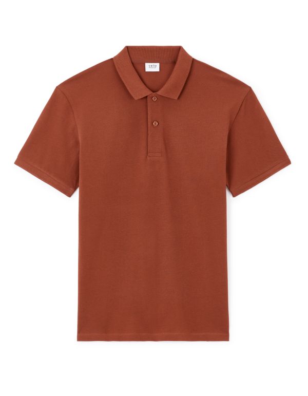 Polo straight 100% coton - marron