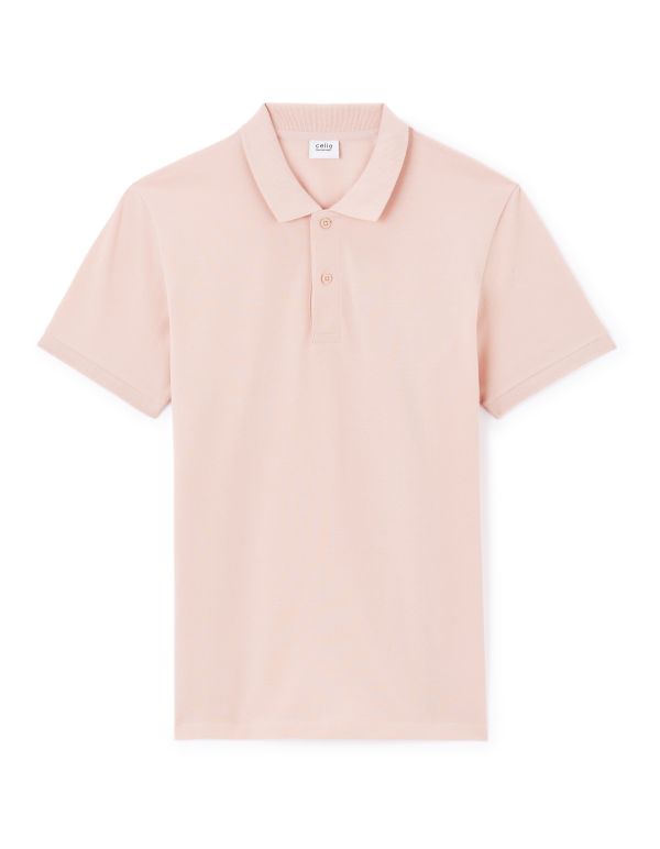 Polo straight 100% coton - rose