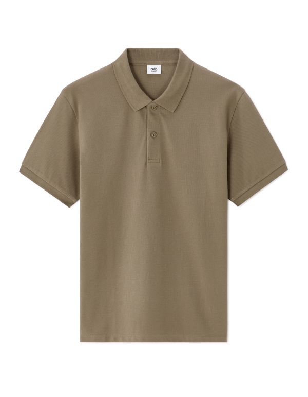 Polo piqué regular 100% coton - taupe